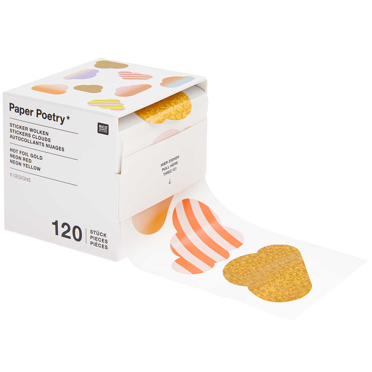 CLOUD SHAPED STICKERS ON A ROLL - OTHERLETTERS