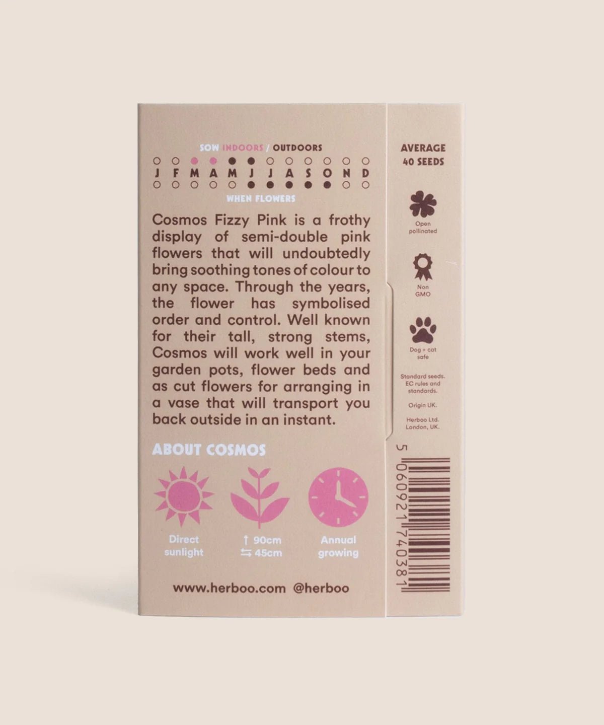 COSMOS "FIZZY PINK" SEEDS | HERBOO - OTHERLETTERS