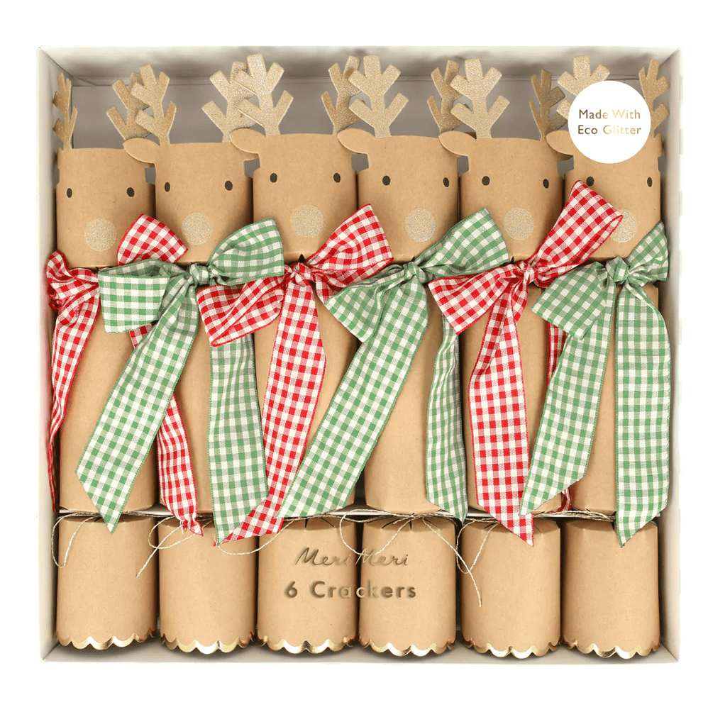 GINGHAM BOW REINDEER CRACKERS - OTHERLETTERS