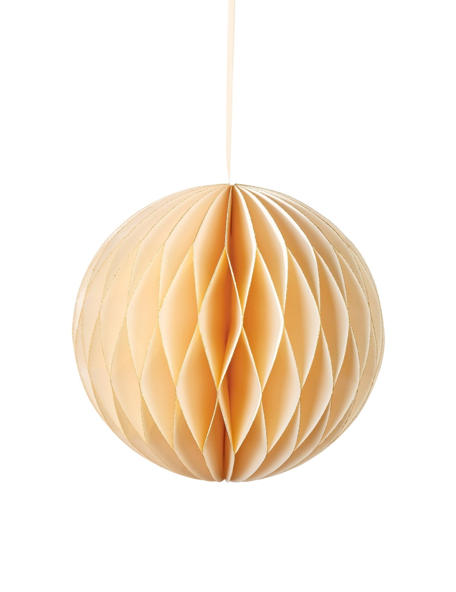 GLITTER EDGE HONEYCOMB BALL | CREAM - OTHERLETTERS