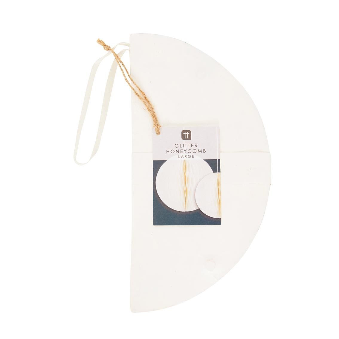 GLITTER EDGE HONEYCOMB BALL | WHITE 23cm - OTHERLETTERS