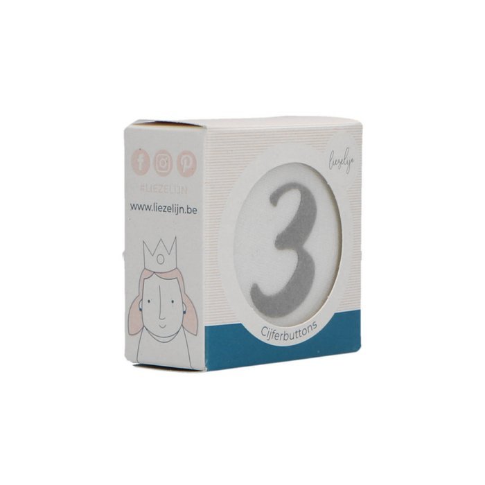 GREY NUMBER BUTTONS FOR BIRTHDAY CROWN 3, 4, 5, 6 - OTHERLETTERS