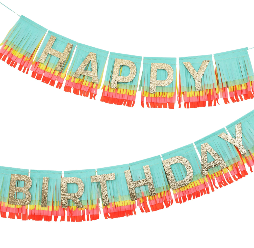 HAPPY BIRTHDAY FRINGE GARLAND | RAINBOW - OTHERLETTERS