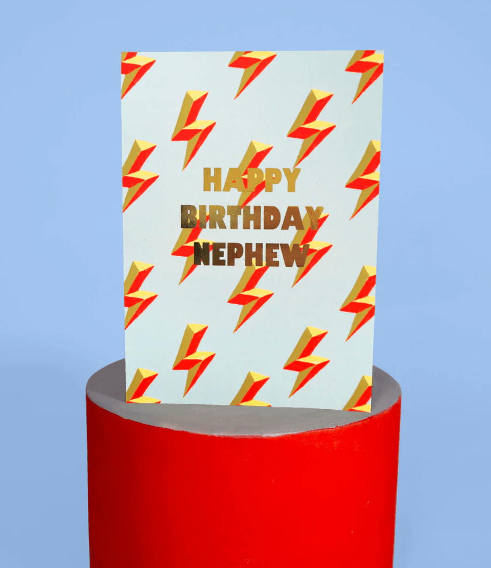 HAPPY BIRTHDAY NEPHEW LIGHTENING |CARD BY ELEANOR BOWMER - OTHERLETTERS