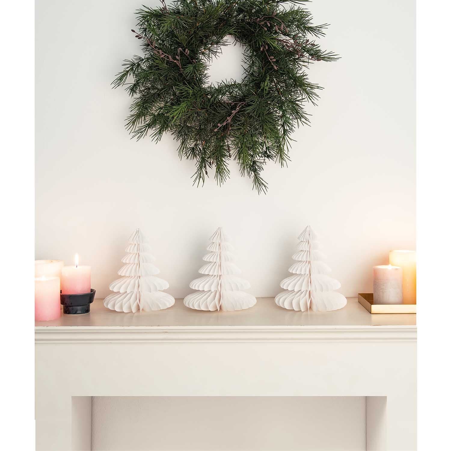 HONEYCOMB CHRISTMAS TREES | WHITE - OTHERLETTERS