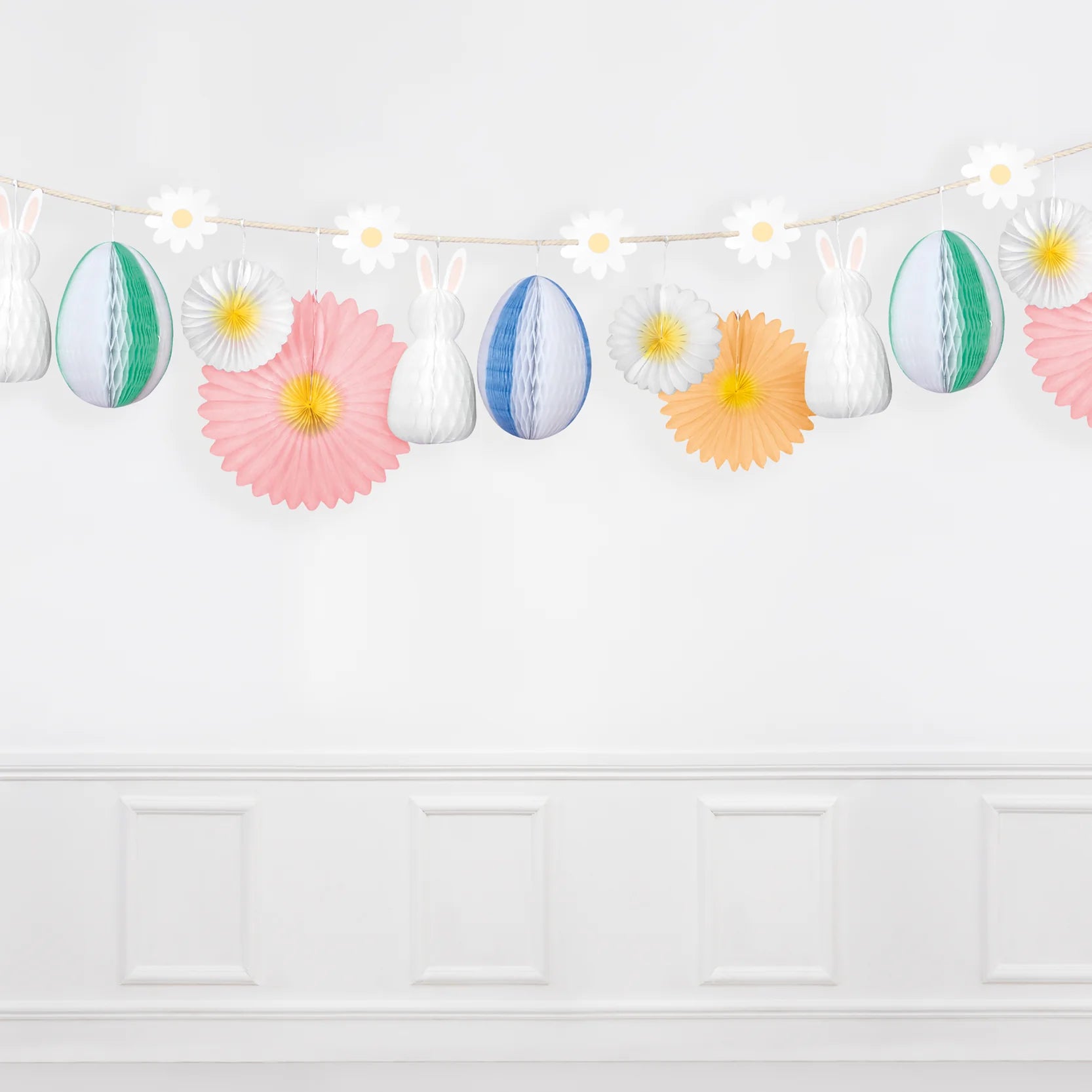 HONEYCOMB EASTER BUNNY GARLAND - OTHERLETTERS