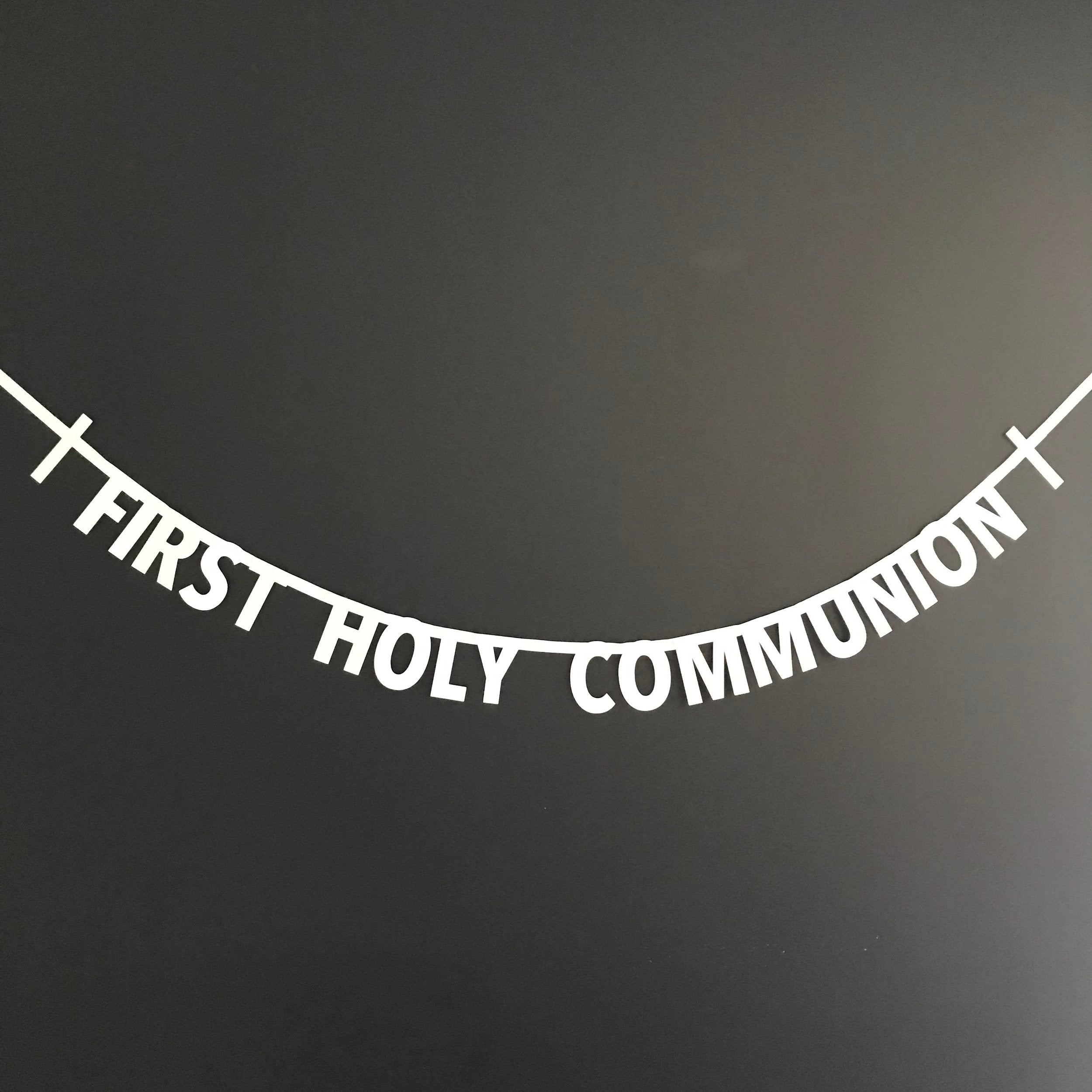 FIRST HOLY COMMUNION BANNER WITH CROSSES