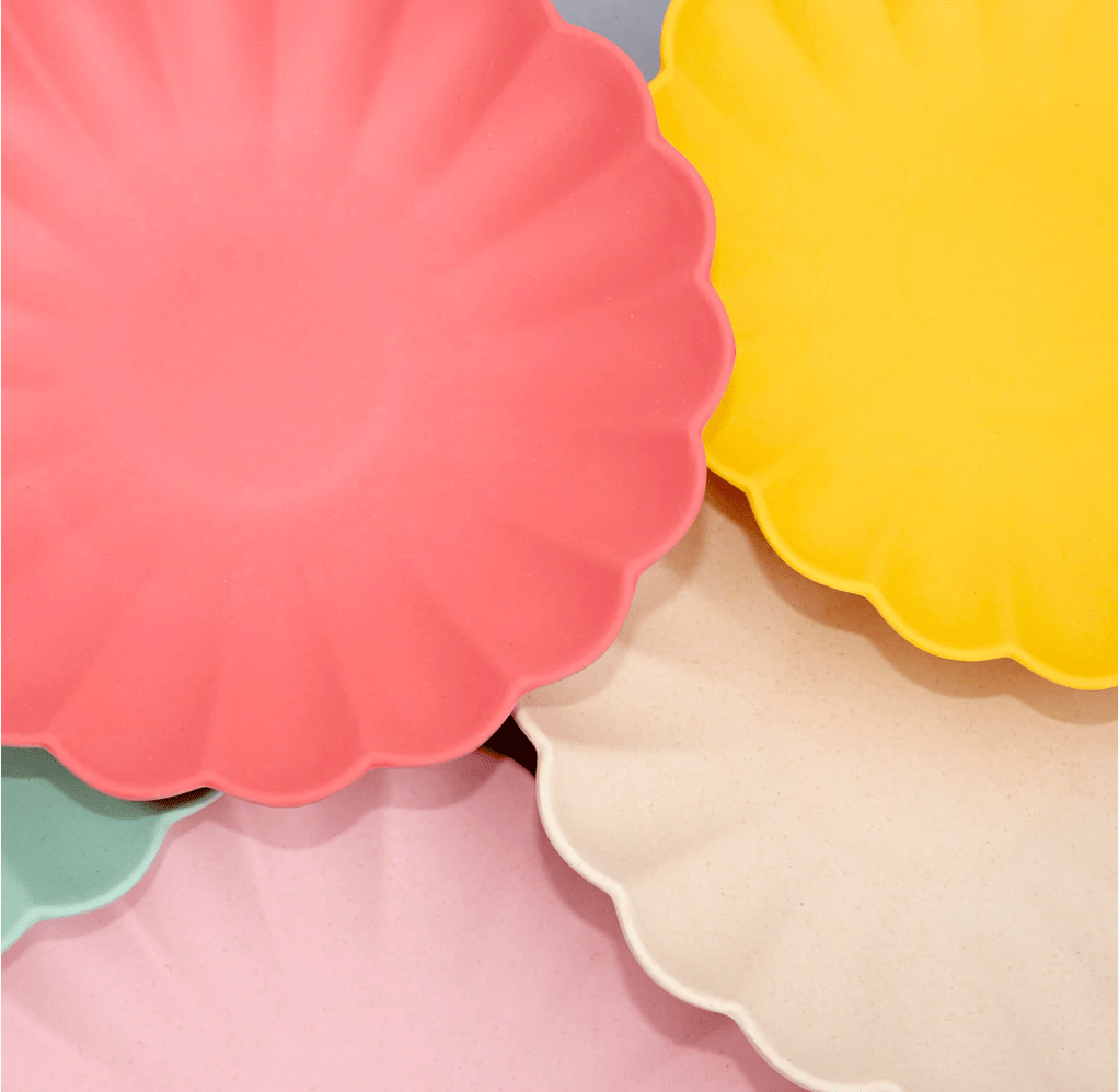 LARGE BAMBOO FIBRE MIXED COLOUR PLATE SET - OTHERLETTERS