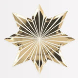 GOLD STRIPE STAR PAPER PLATES