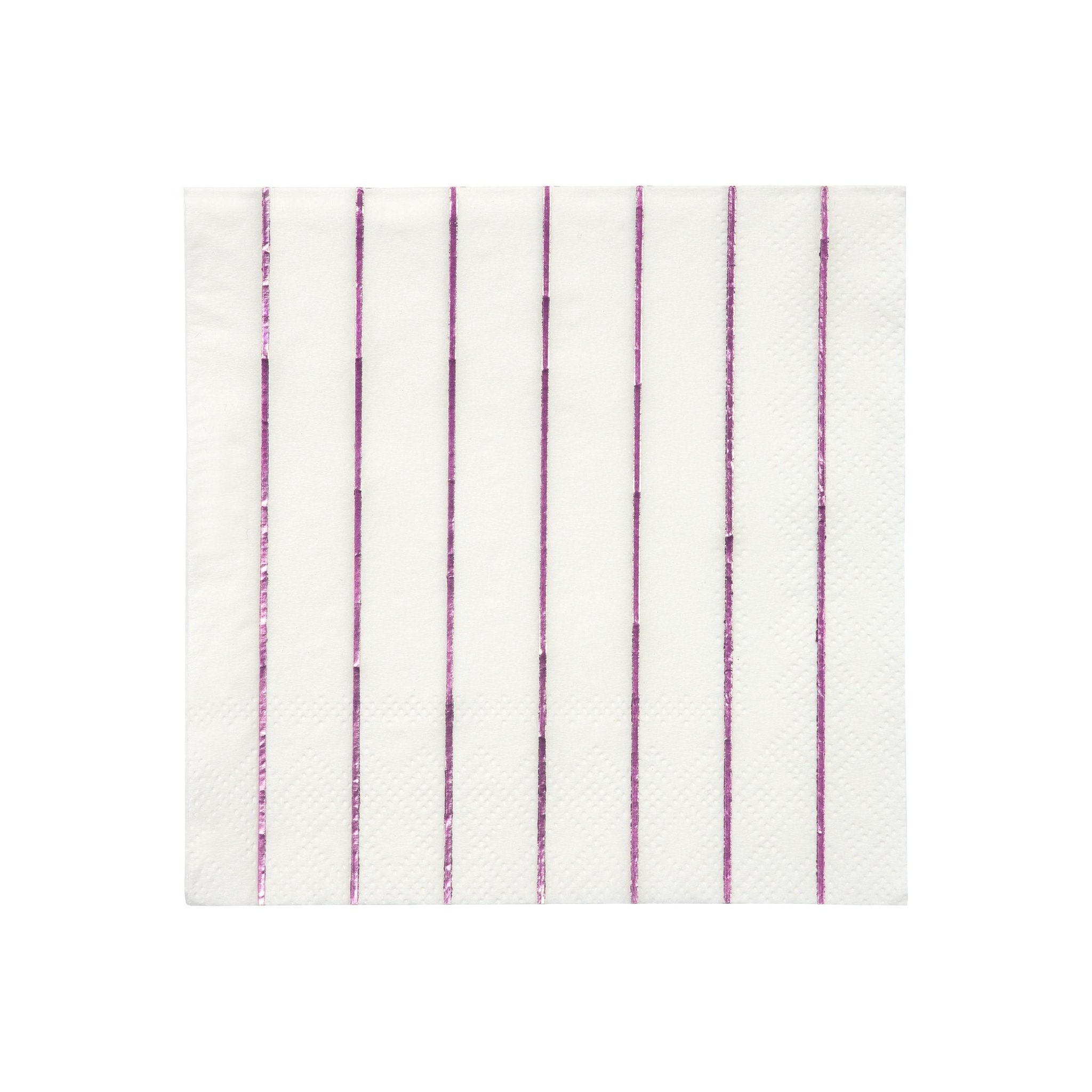 METALLIC PINK STRIPED | SMALL NAPKINS - OTHERLETTERS