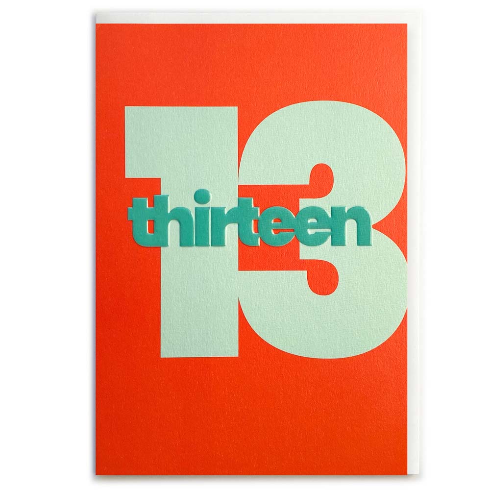 NUMBER 13 (MINT) | CARD BY ROSIE MADE A THING - OTHERLETTERS