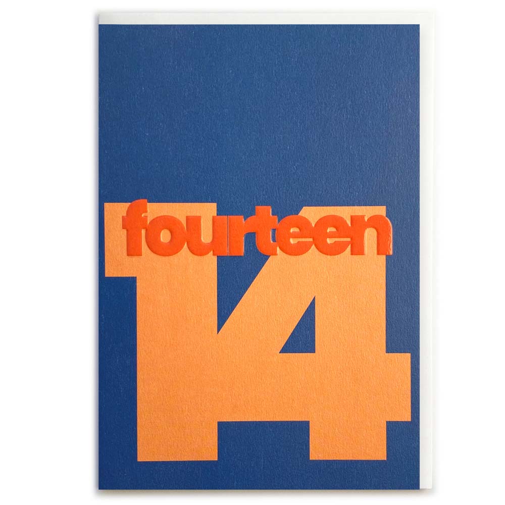NUMBER 14 (ORANGE) | CARD BY ROSIE MADE A THING - OTHERLETTERS