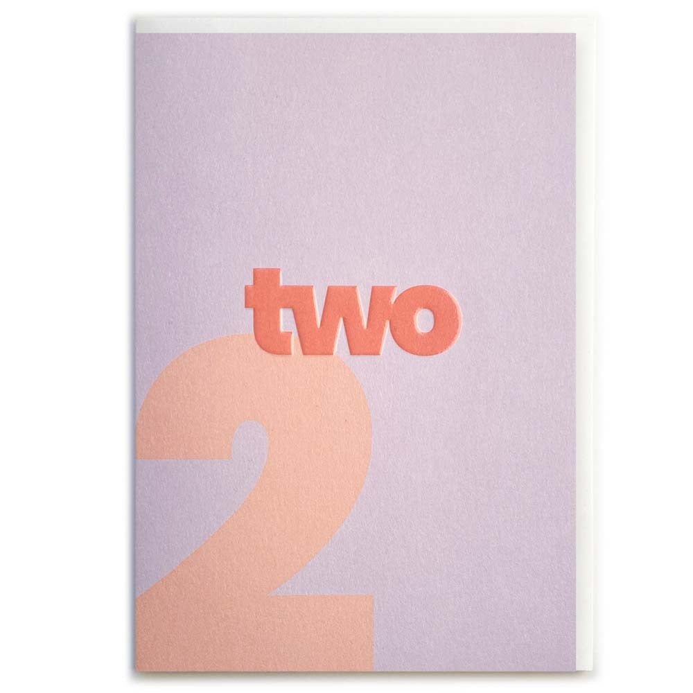 NUMBER 2 (PEACH) | CARD BY ROSIE MADE A THING - OTHERLETTERS