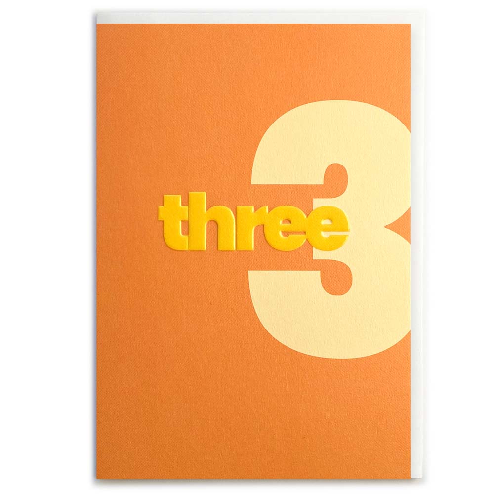 NUMBER 3 (YELLOW) | CARD BY ROSIE MADE A THING - OTHERLETTERS
