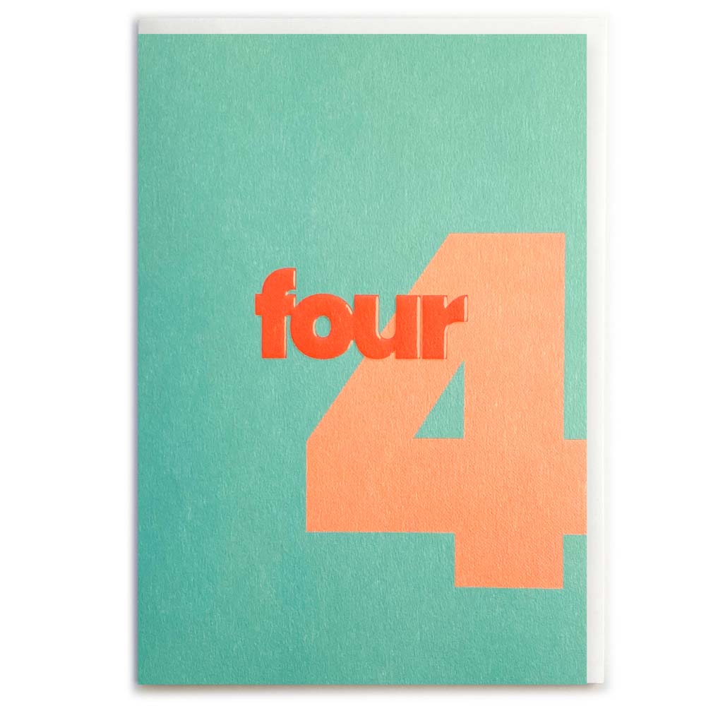 NUMBER 4 (ORANGE) | CARD BY MAX MADE ME DO IT - OTHERLETTERS