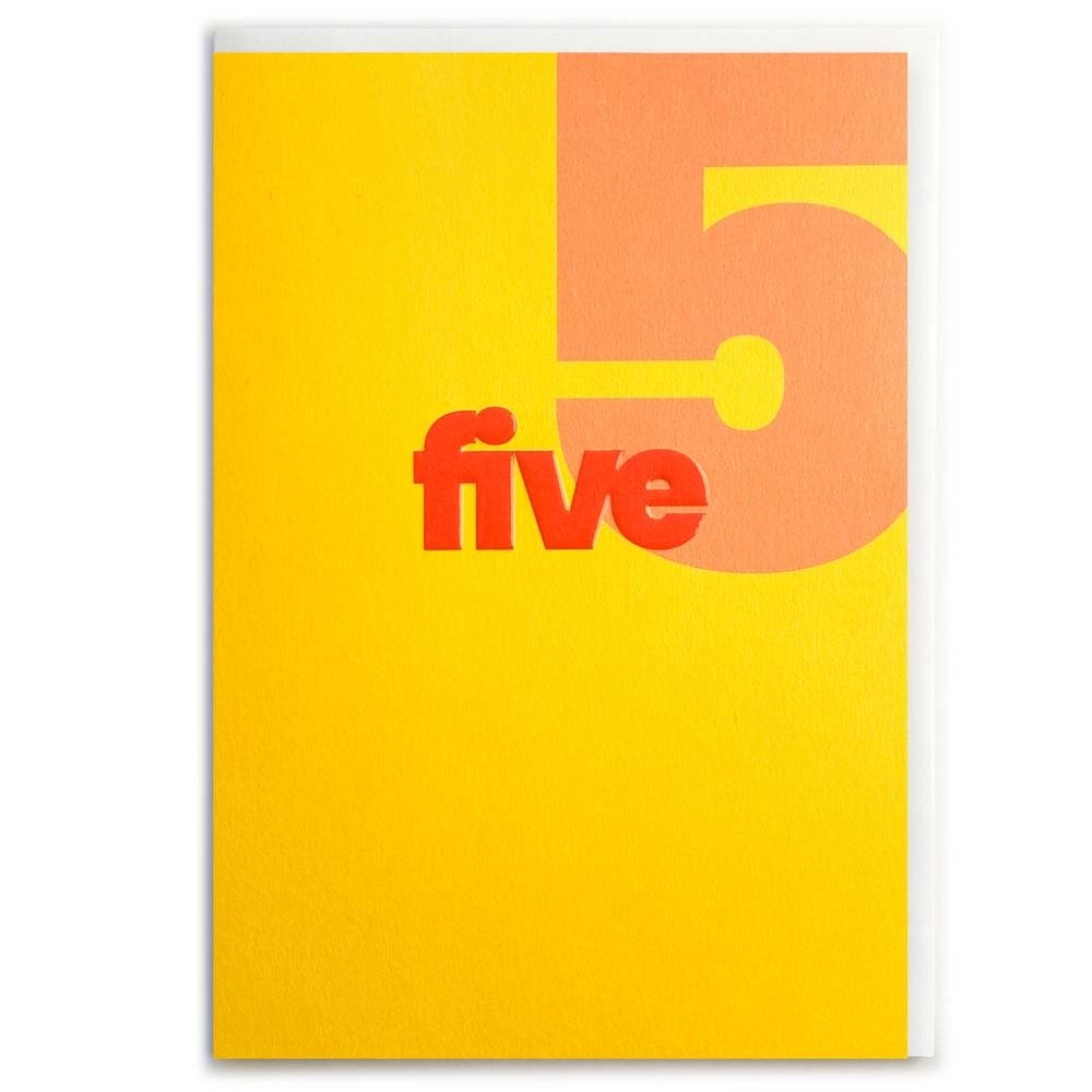 NUMBER 5 (RED) | CARD BY ROSIE MADE A THING - OTHERLETTERS