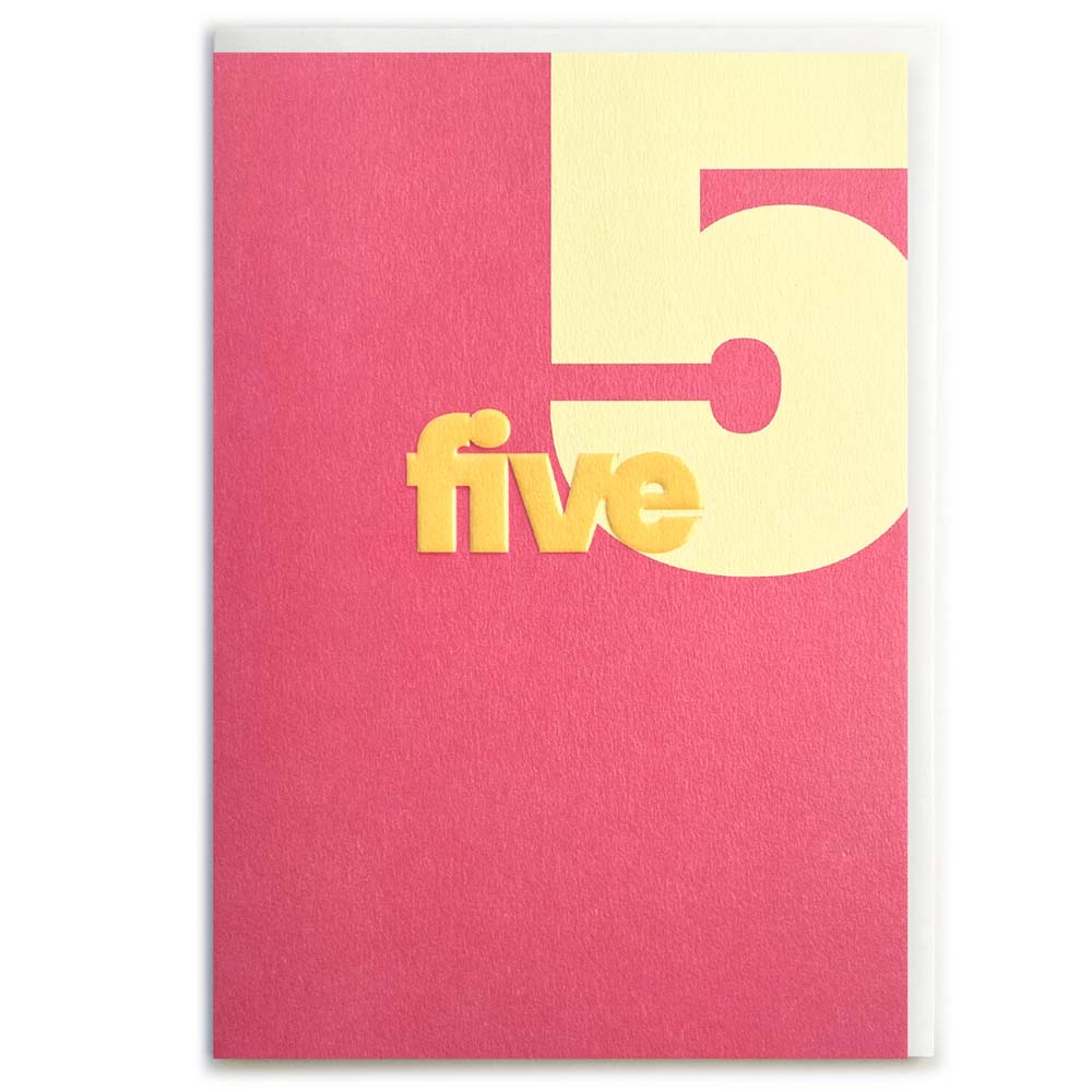 NUMBER 5 (YELLOW) | CARD BY ROSIE MADE A THING - OTHERLETTERS