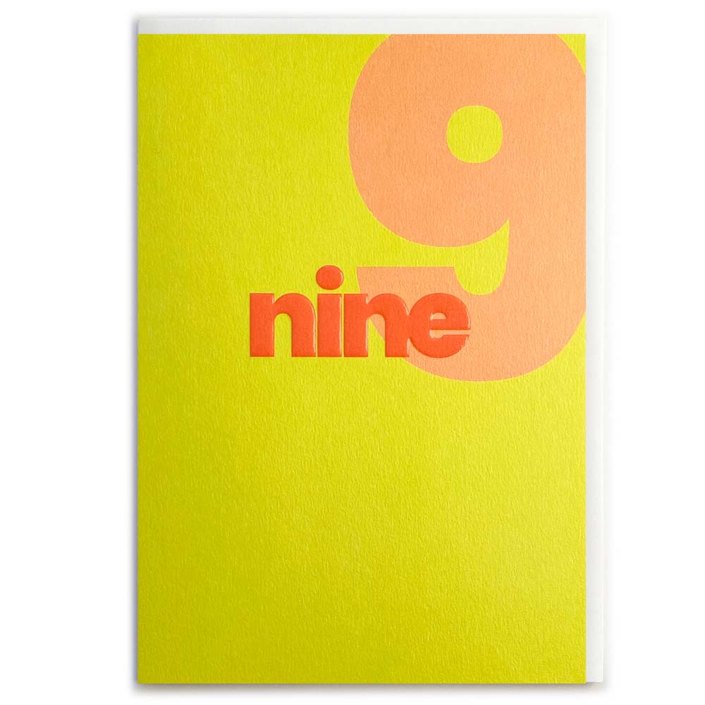 NUMBER 9 (ORANGE) | CARD BY ROSIE MADE A THING - OTHERLETTERS