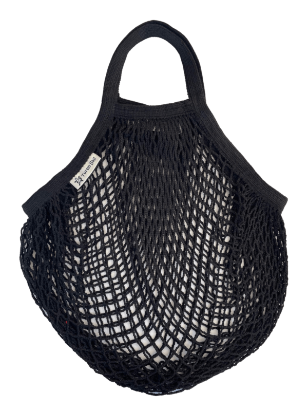 ORGANIC SHORT HANDLE STRING BAG - BLACK - OTHERLETTERS