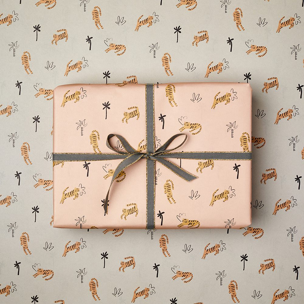 PALM TIGERS PINK AND BLUE WRAP | 3 SHEETS ROLLED - OTHERLETTERS