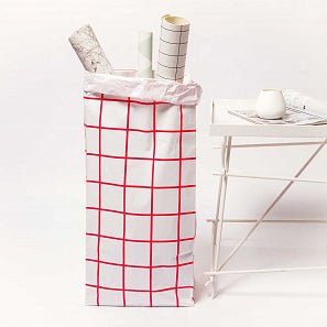 PINK GRID BLOCK BOTOOM BAG | XL - OTHERLETTERS