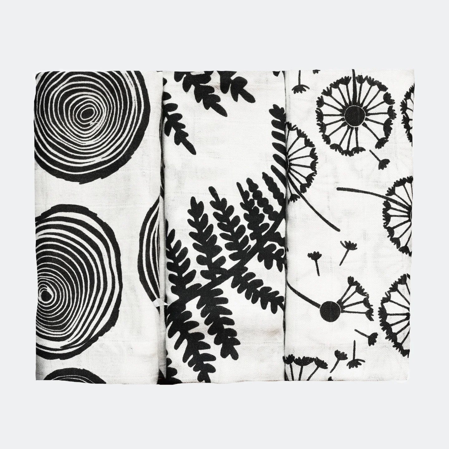 PLANT PRINT 3 - PACK MUSLINS - for newborn to 4 month old babies | BY ETTA LOVES - OTHERLETTERS