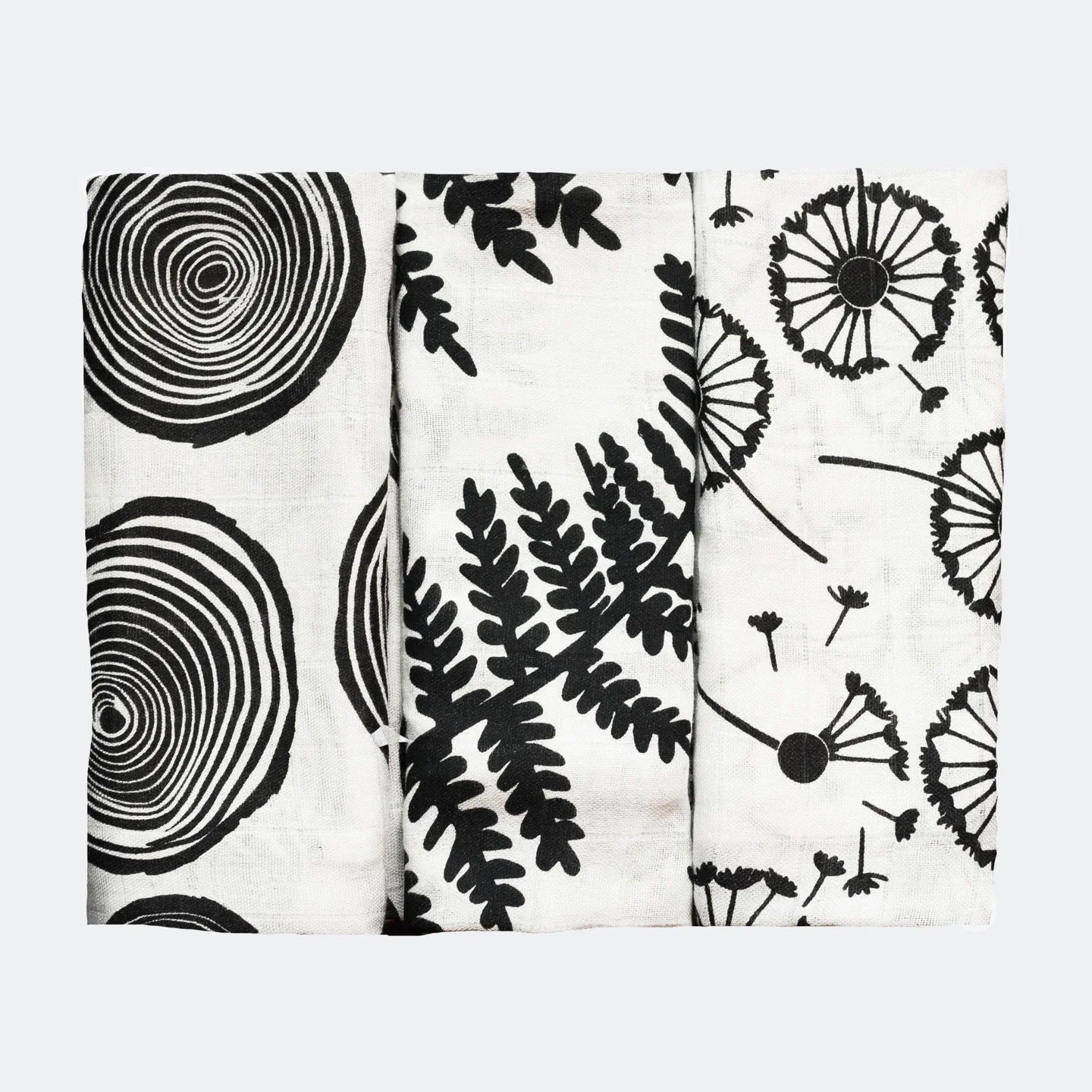PLANT PRINT 3-PACK MUSLINS - for newborn to 4 month old babies | BY ETTA LOVES