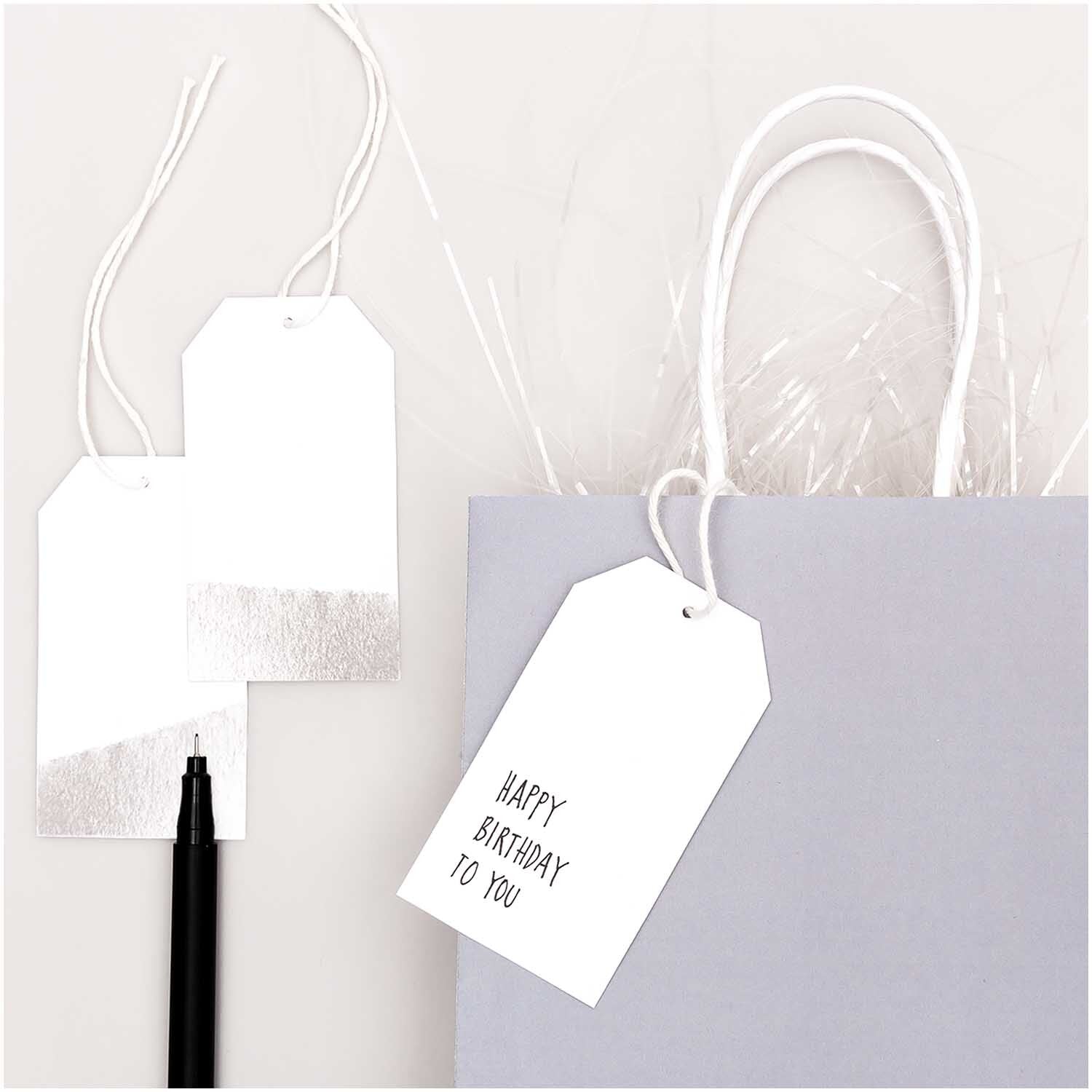 SILVER EDGE GIFT TAGS - OTHERLETTERS