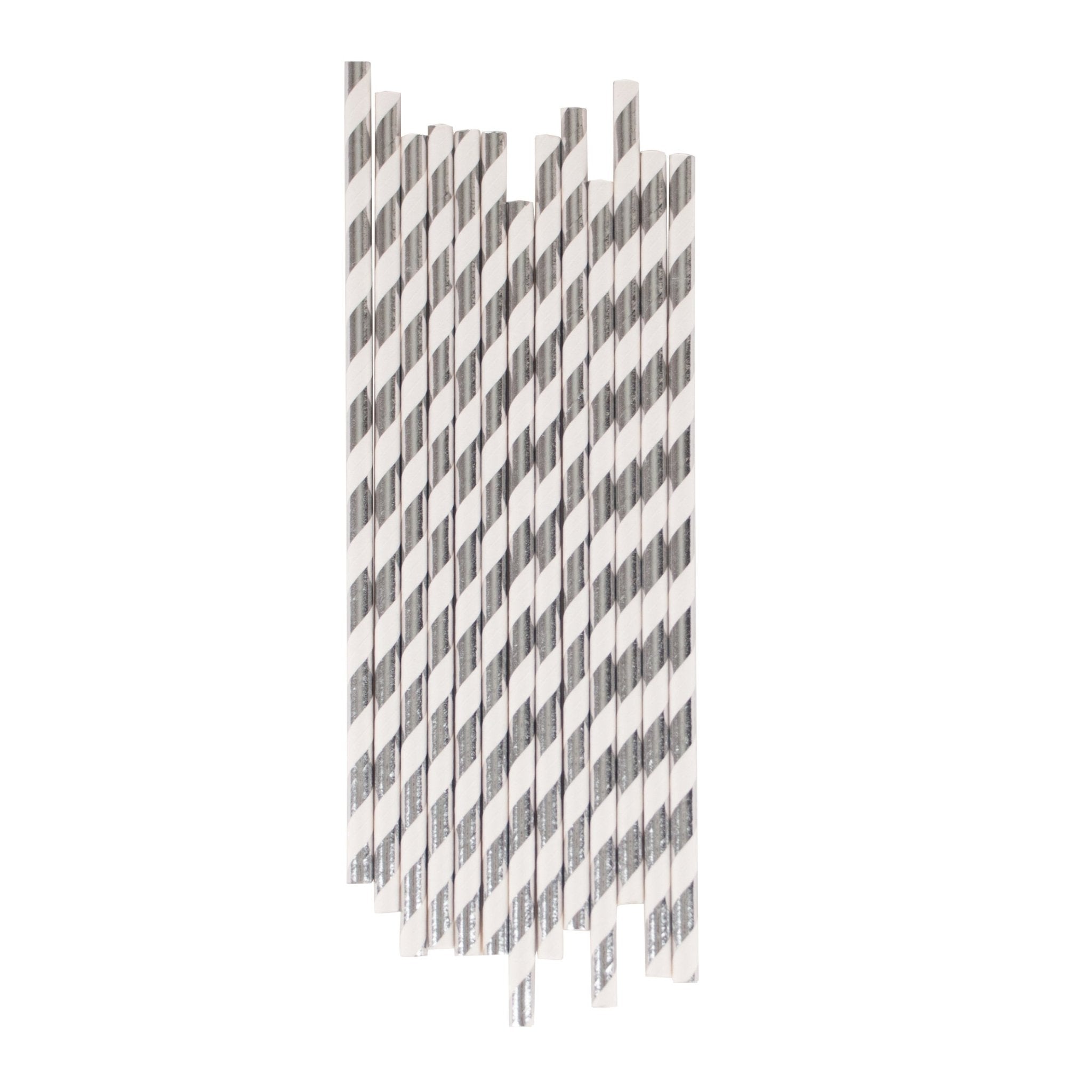 SILVER FOIL STRIPES | PAPER STRAWS - OTHERLETTERS