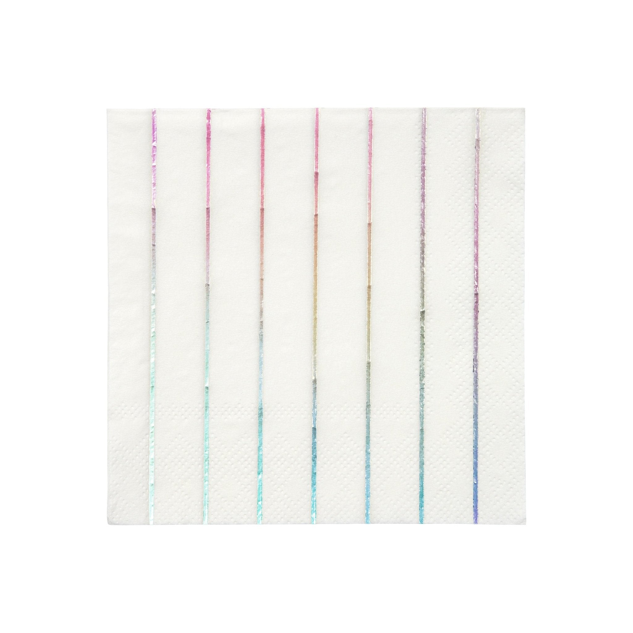 SILVER HOLOGRAPHIC STRIPED | SMALL NAPKINS - OTHERLETTERS