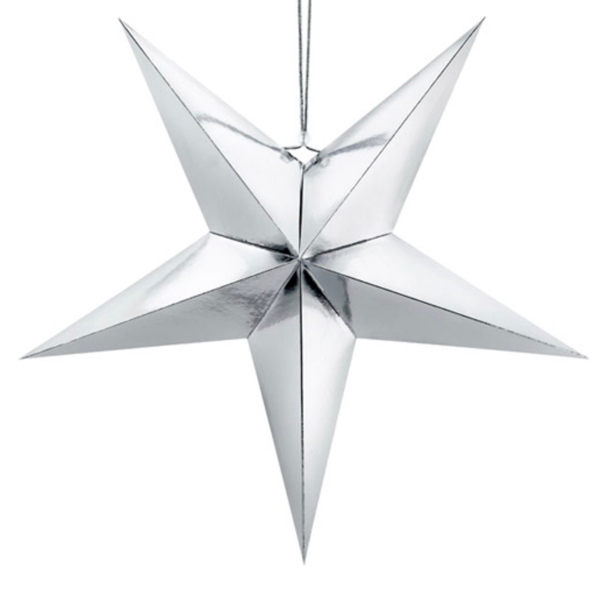 SILVER SHINY PAPER STAR - OTHERLETTERS