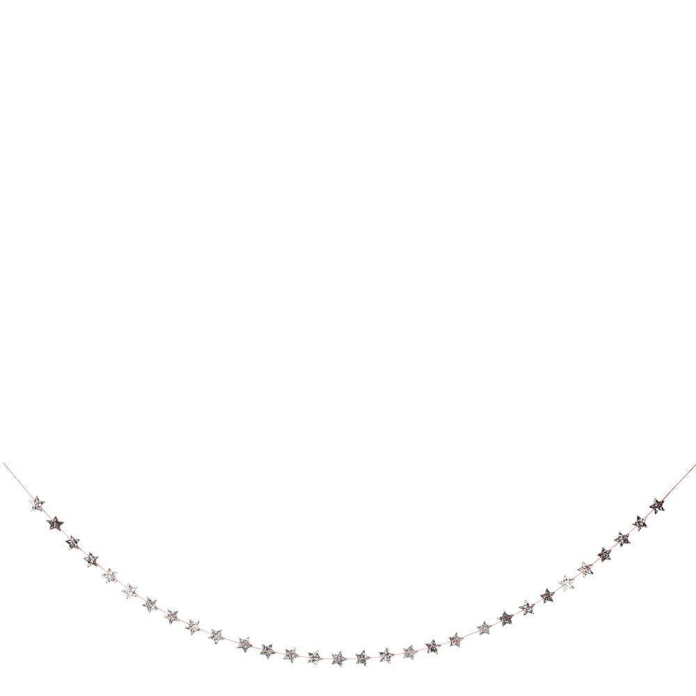 SILVER STAR MINI GLITTER GARLAND - OTHERLETTERS