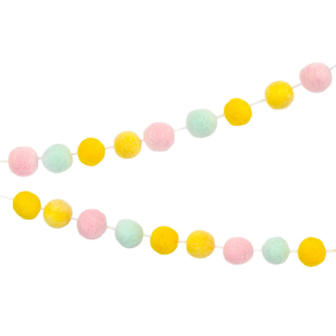 SMALL PASTEL FELT BALL GARLAND - 2M - OTHERLETTERS