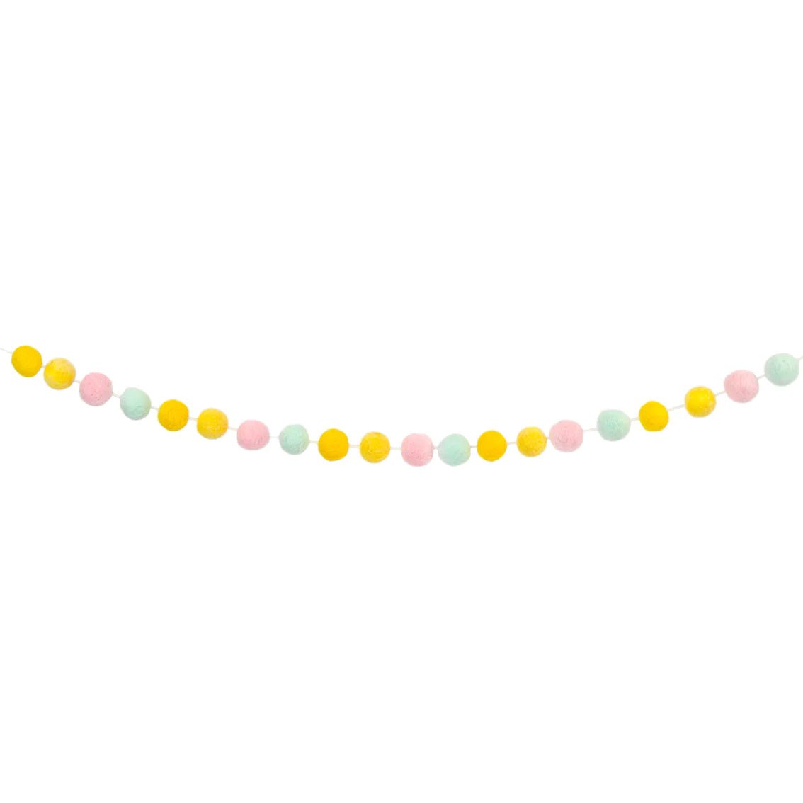 SMALL PASTEL FELT BALL GARLAND - 2M - OTHERLETTERS