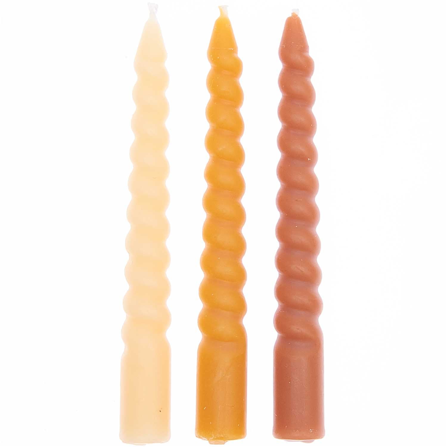 SPIRAL CAKE CANDLES MUSTARD MIX - OTHERLETTERS