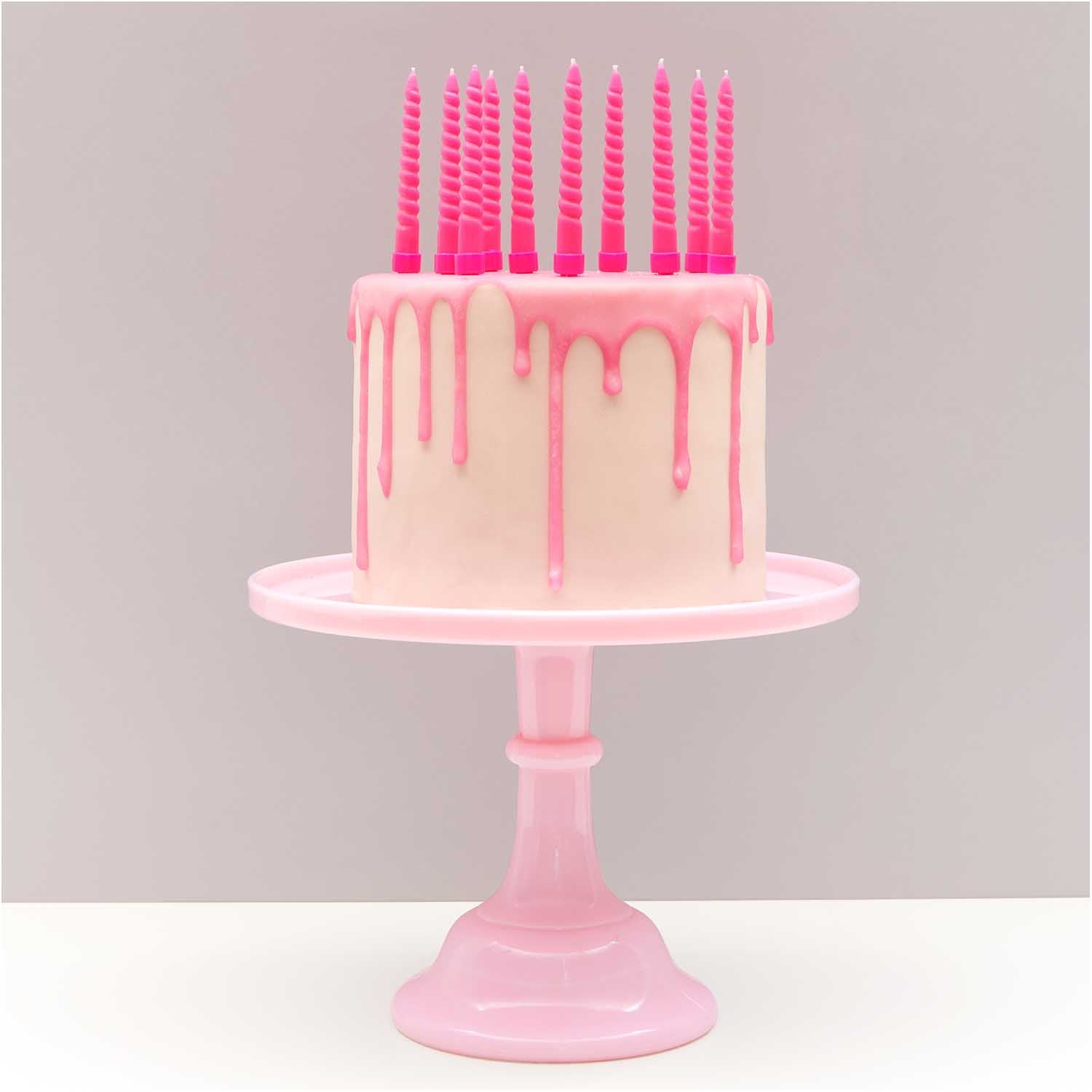 SPIRAL CAKE CANDLES NEON PINK - OTHERLETTERS