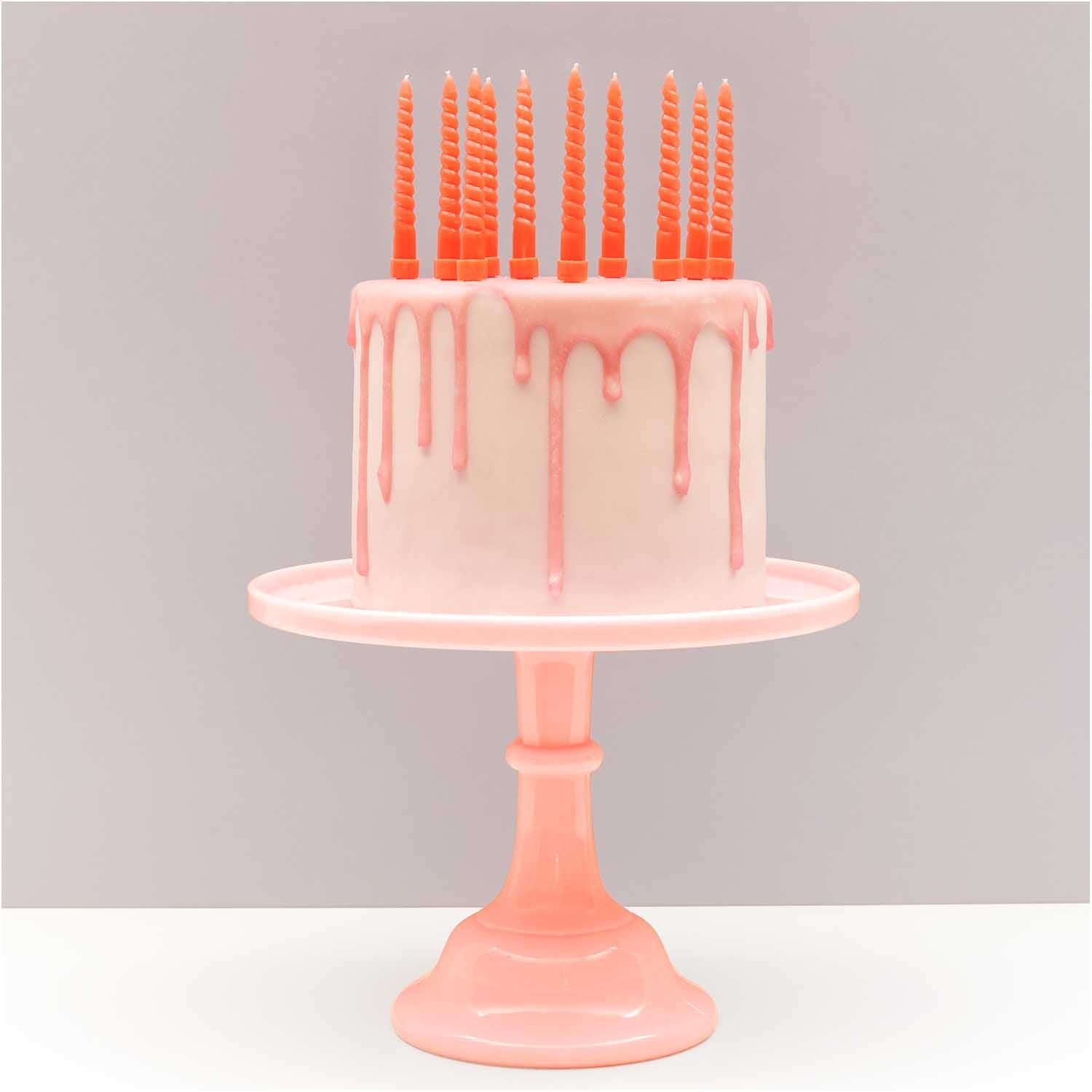 SPIRAL CAKE CANDLES NEON RED - OTHERLETTERS
