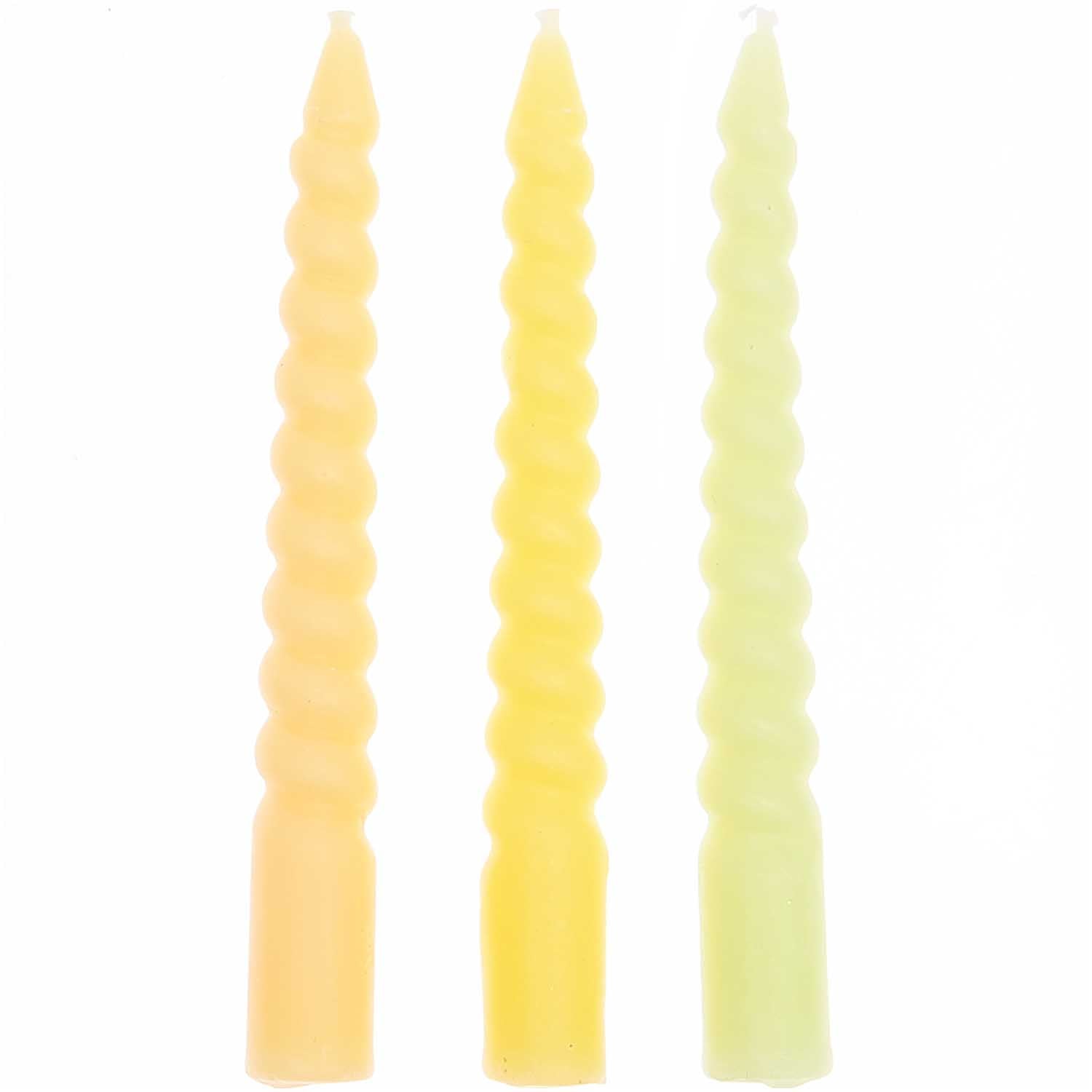 SPIRAL CAKE CANDLES YELLOW SMOKEY MIX - OTHERLETTERS
