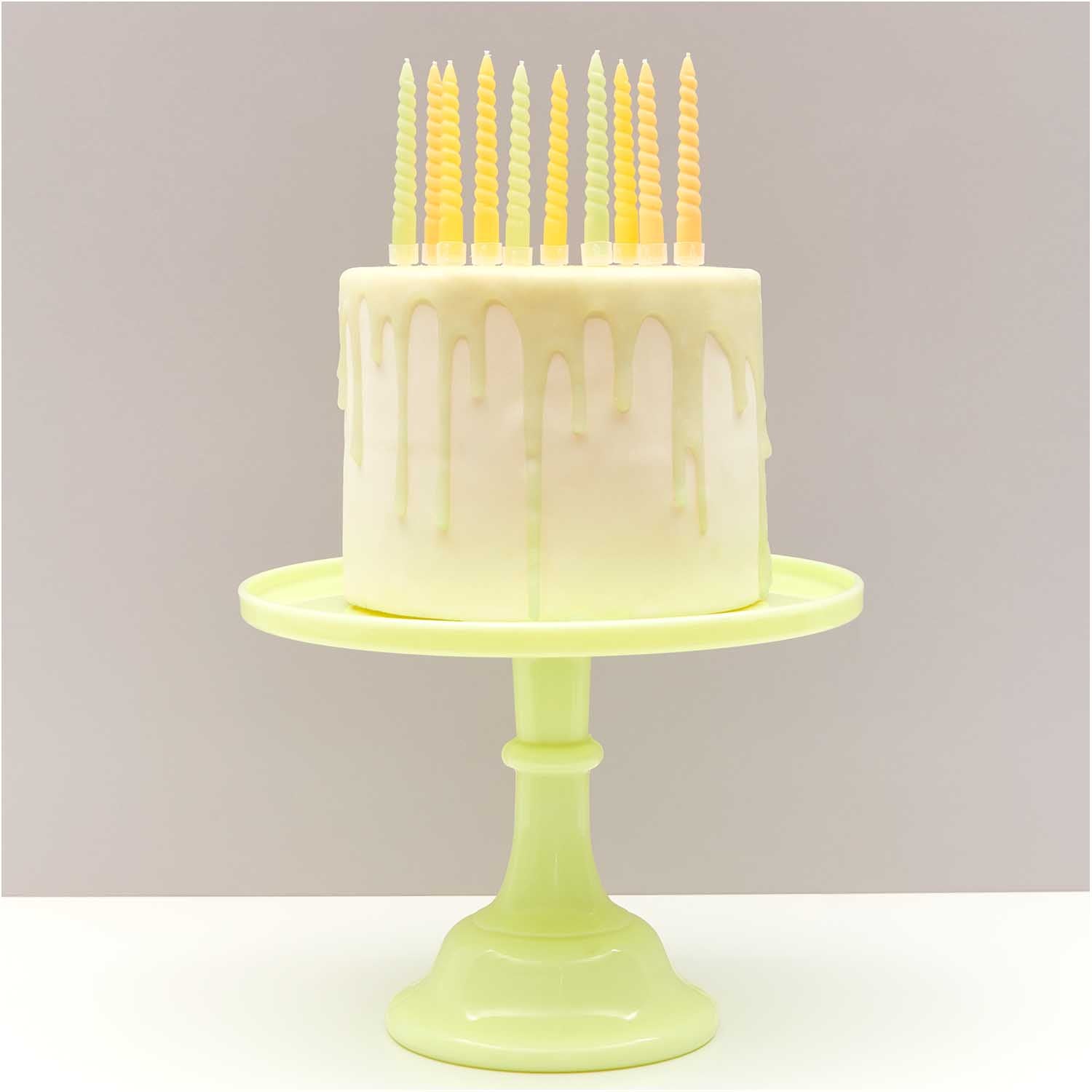 SPIRAL CAKE CANDLES YELLOW SMOKEY MIX - OTHERLETTERS