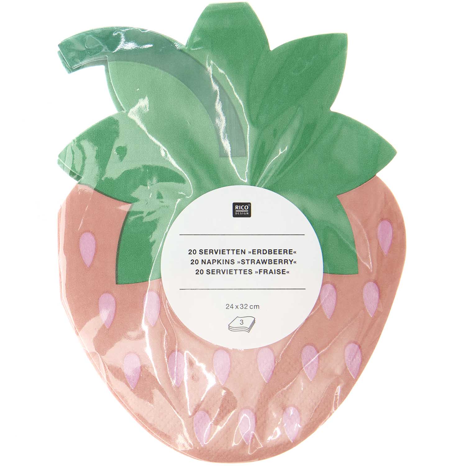 STRAWBERRY SHAPED NAPKINS - OTHERLETTERS