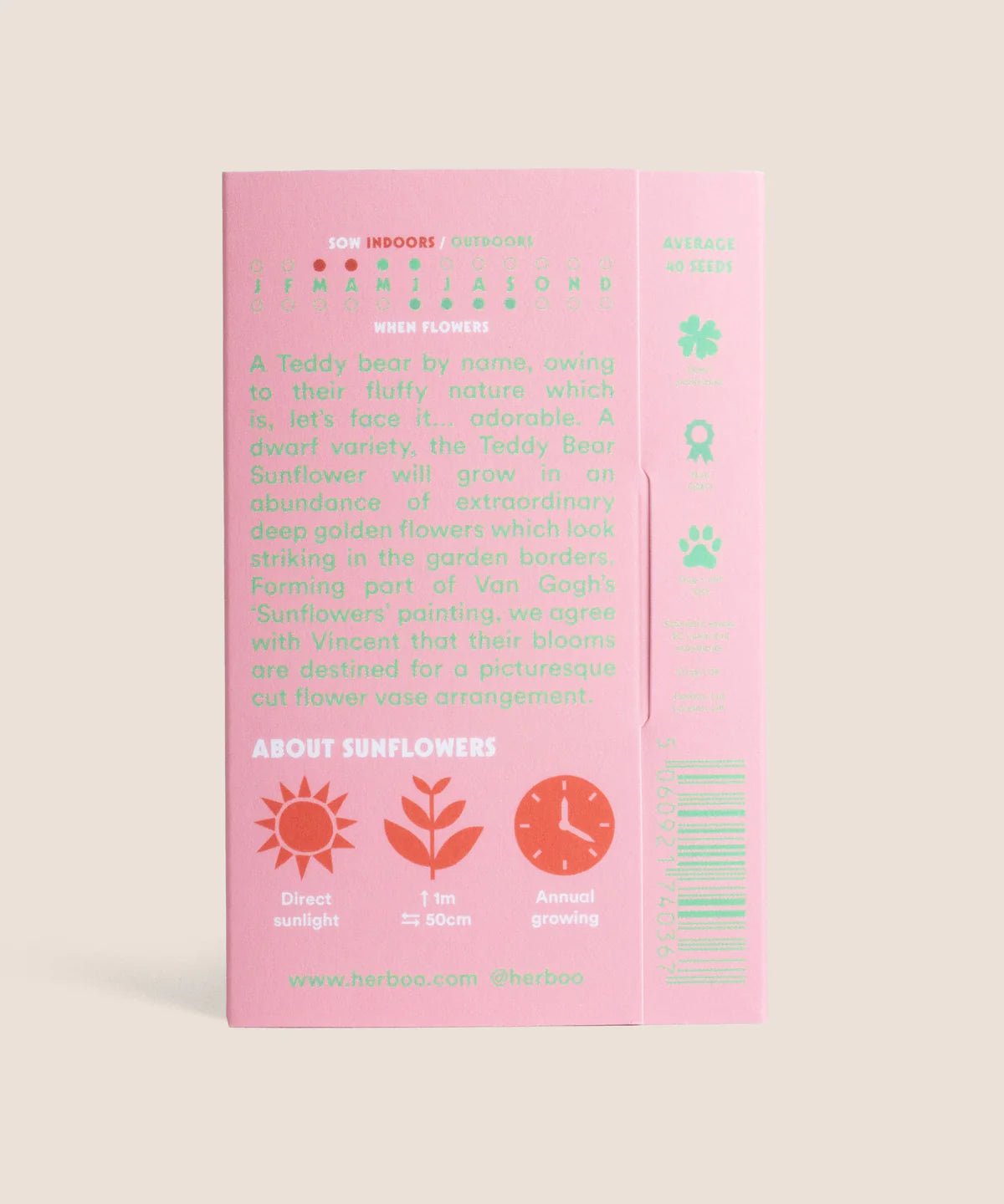 SUNFLOWER "TEDDY BEAR" SEEDS | HERBOO - OTHERLETTERS