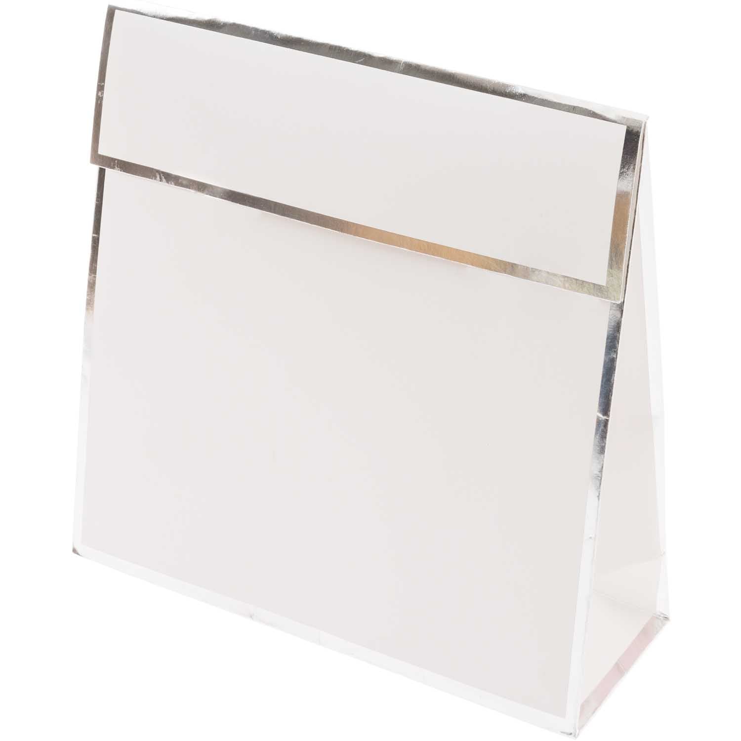 WHITE & SILVER GIFT BAG ENVELOPE STYLE 17X17cm - OTHERLETTERS