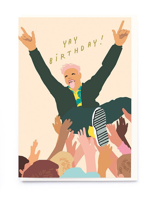 YAY BIRTHDAY (CROWD SURFING)| CARD BY NOI - OTHERLETTERS