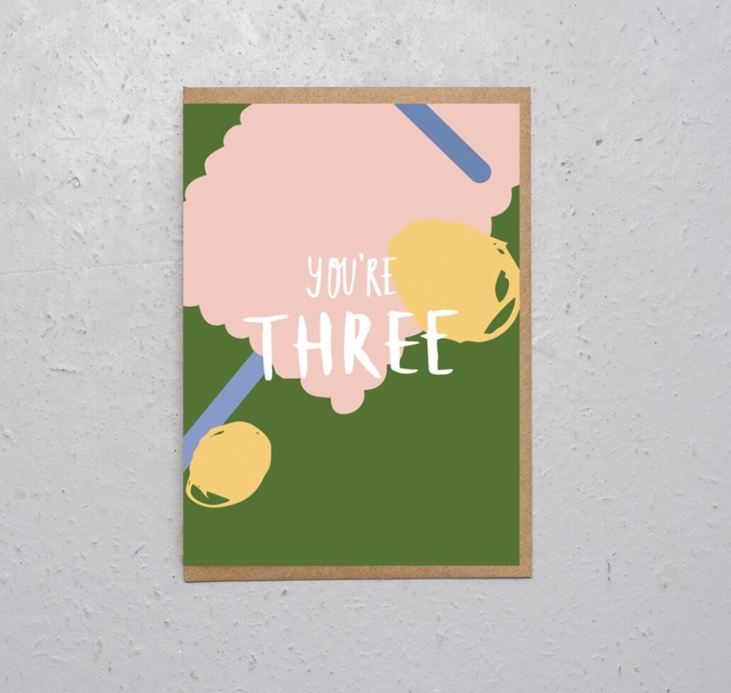 YOU'RE THREE | CARD BY CUB PLAYFUL PAPER - OTHERLETTERS